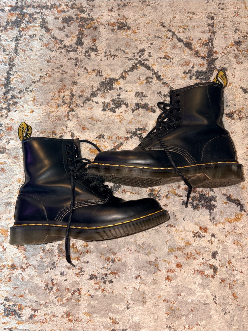 Dr. Martens Black Leather Combat Boots 1460s - Picture 1 of 4